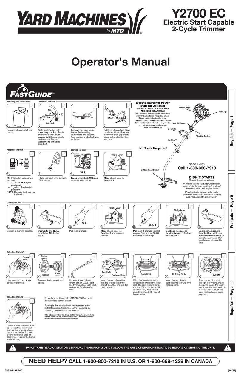 Yard Machines Y2700 EC Operator's manual