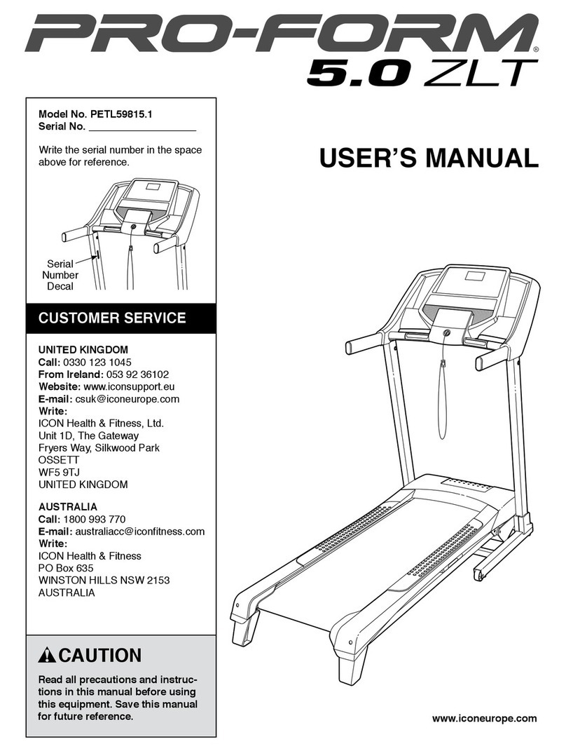 Pro-Form 5.0 ZLT PETL59815.1 User manual