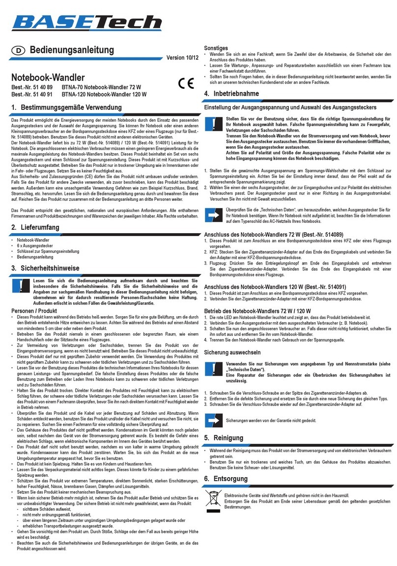 BASETech BTNA-70 User manual
