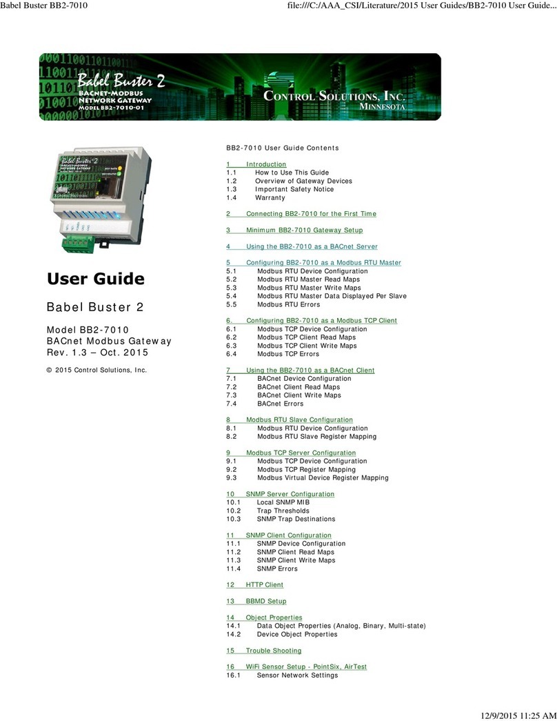 CONTROL SOLUTIONS Babel Buster 2 BB2-7010 User manual