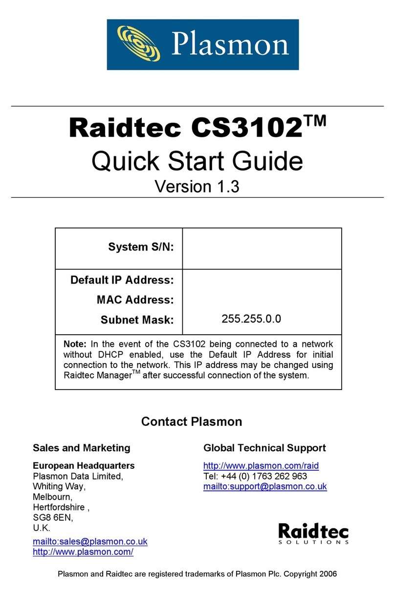 Plasmon Raidtec CS3102 quick start guide
