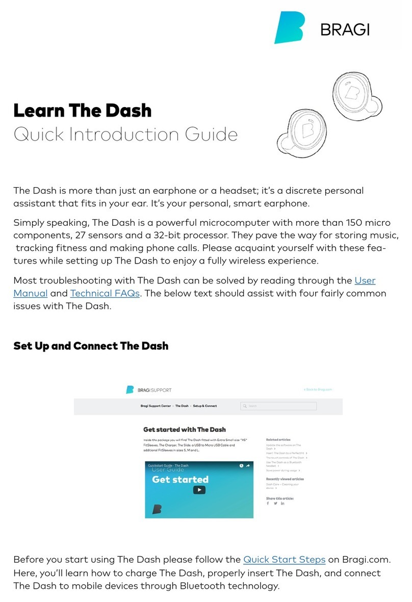 Bragi The Dash Quick introduction guide