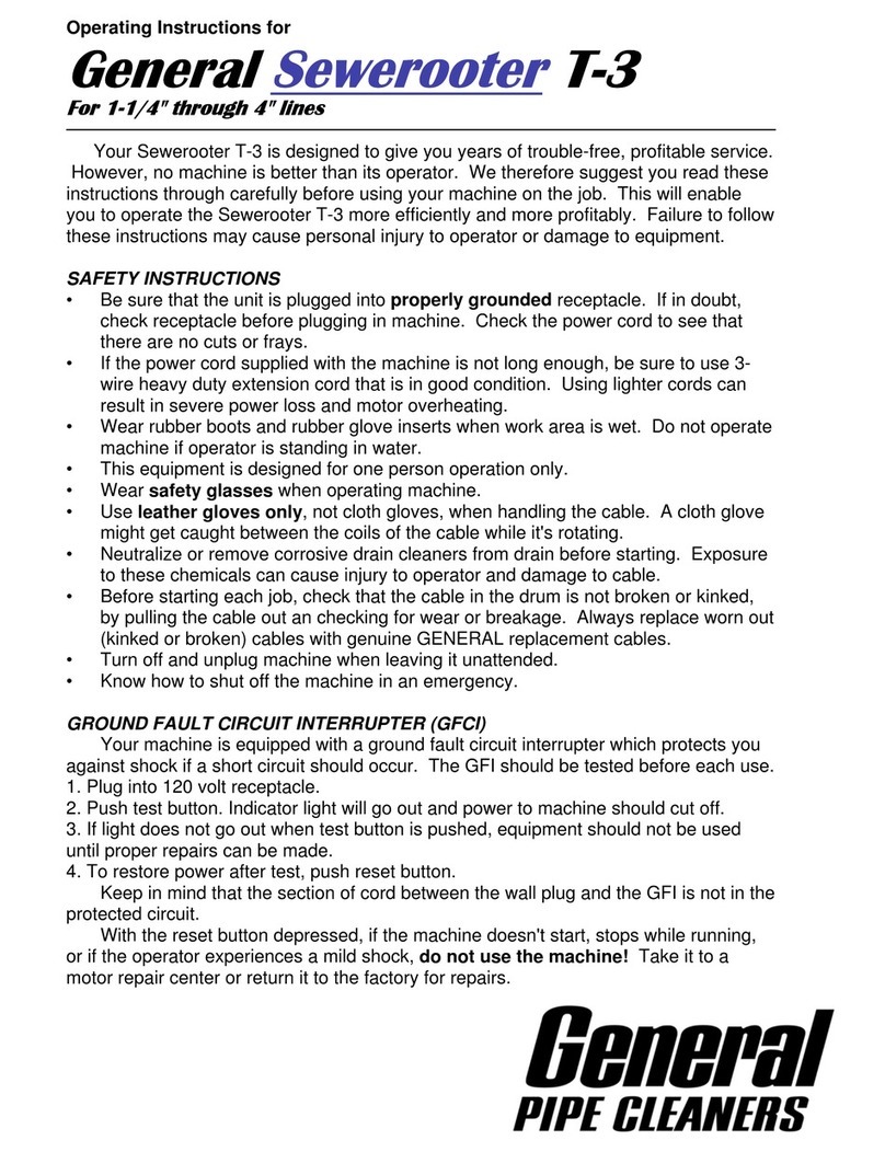 General Sewerooter T-3 operating instructions
