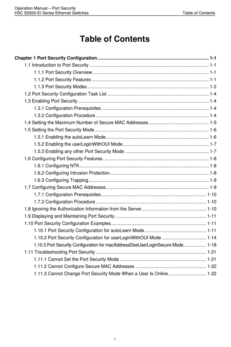 H3C S5500-EI series Operation manual – port security