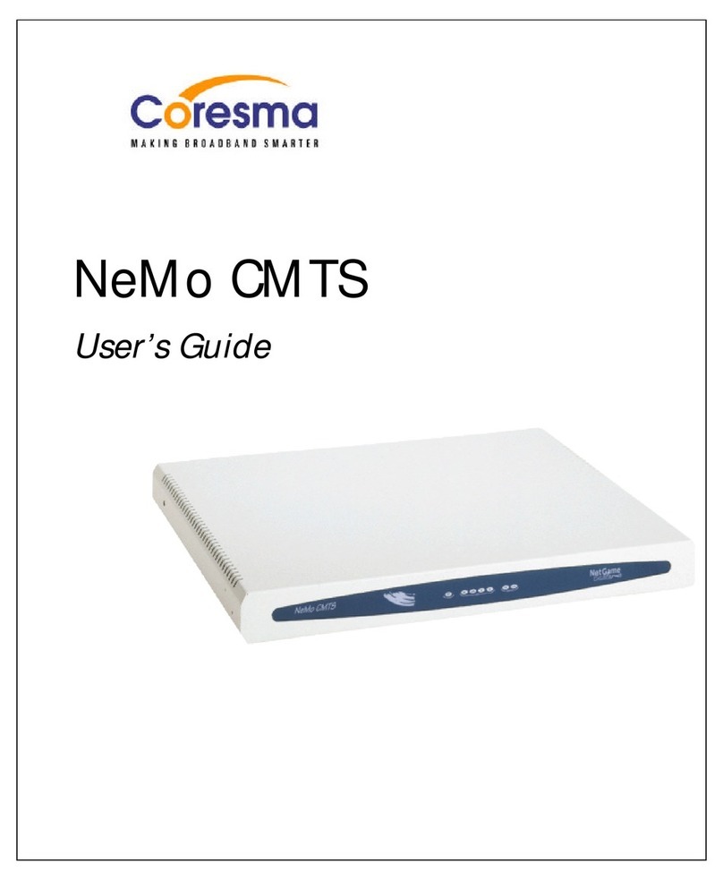 Coresma NeMo CMTS user guide