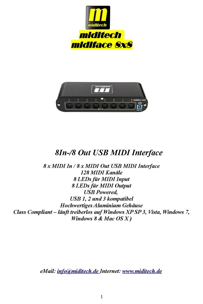 Miditech Midiface 8x8 owner's manual
