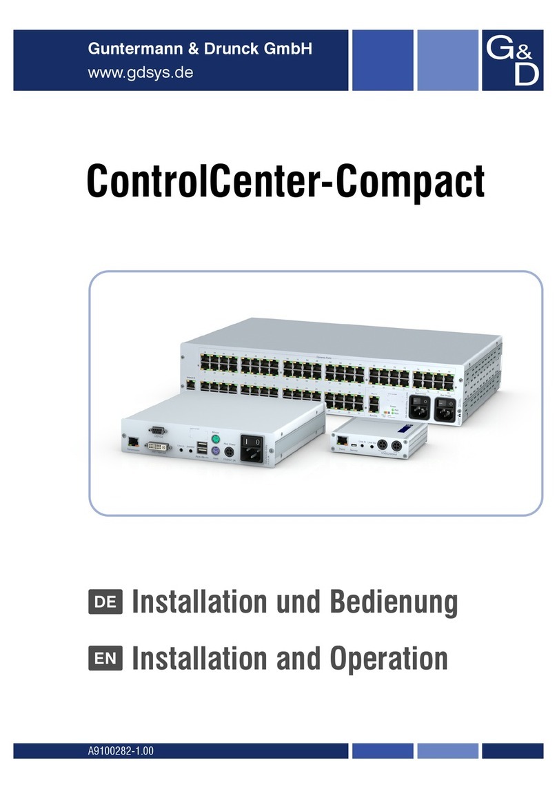 Guntermann & Drunck ControlCenter-Compact-16C Installation and operation manual