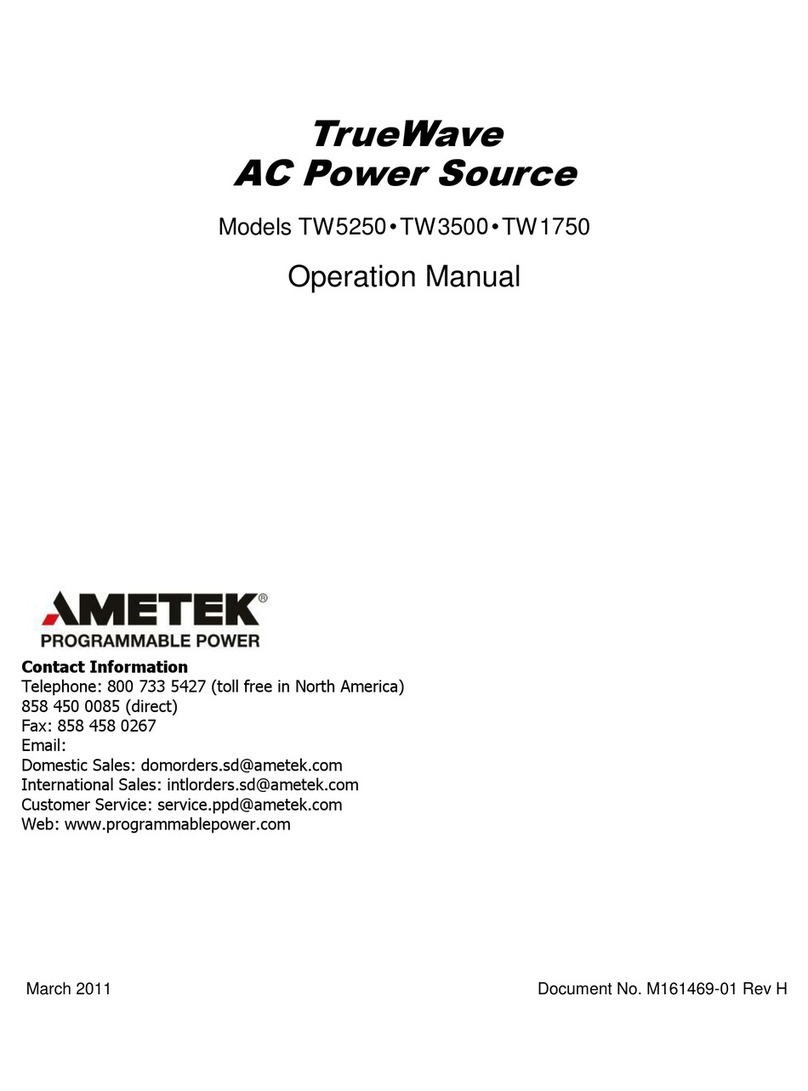 Ametek TW5250 Operation manual
