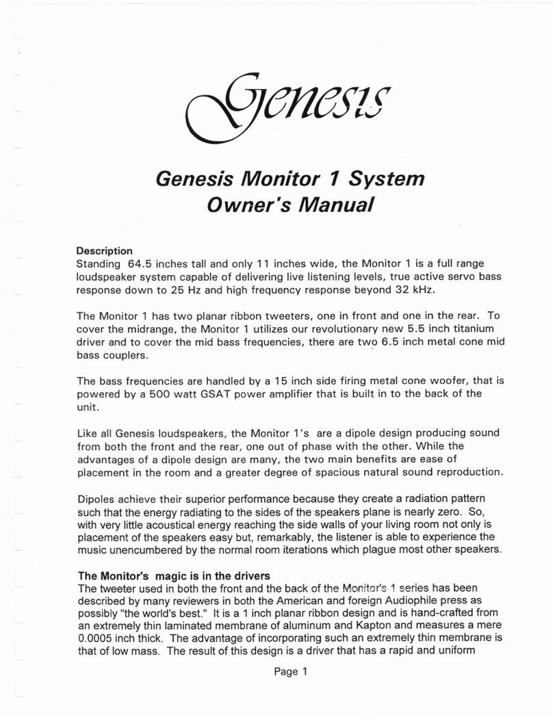Genesis Standard Surround 1 User manual