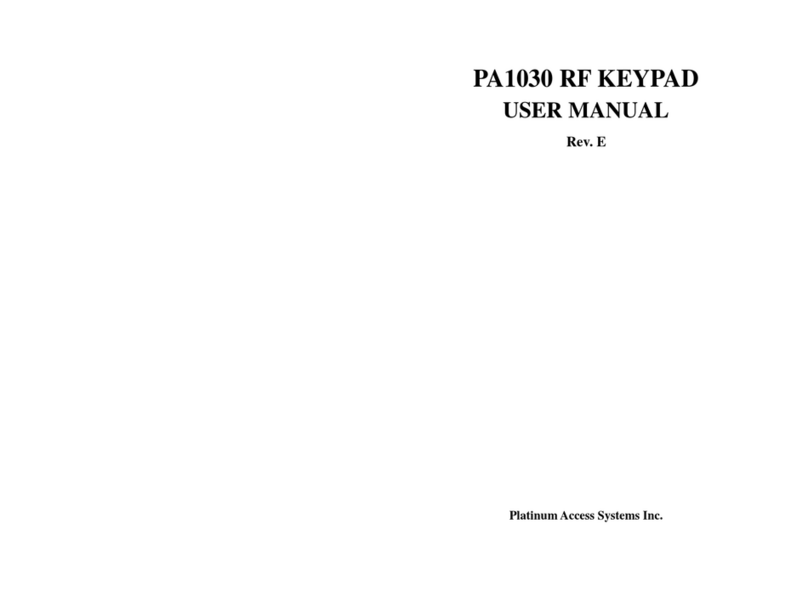 Platinum Access Systems PA1030 RF user manual