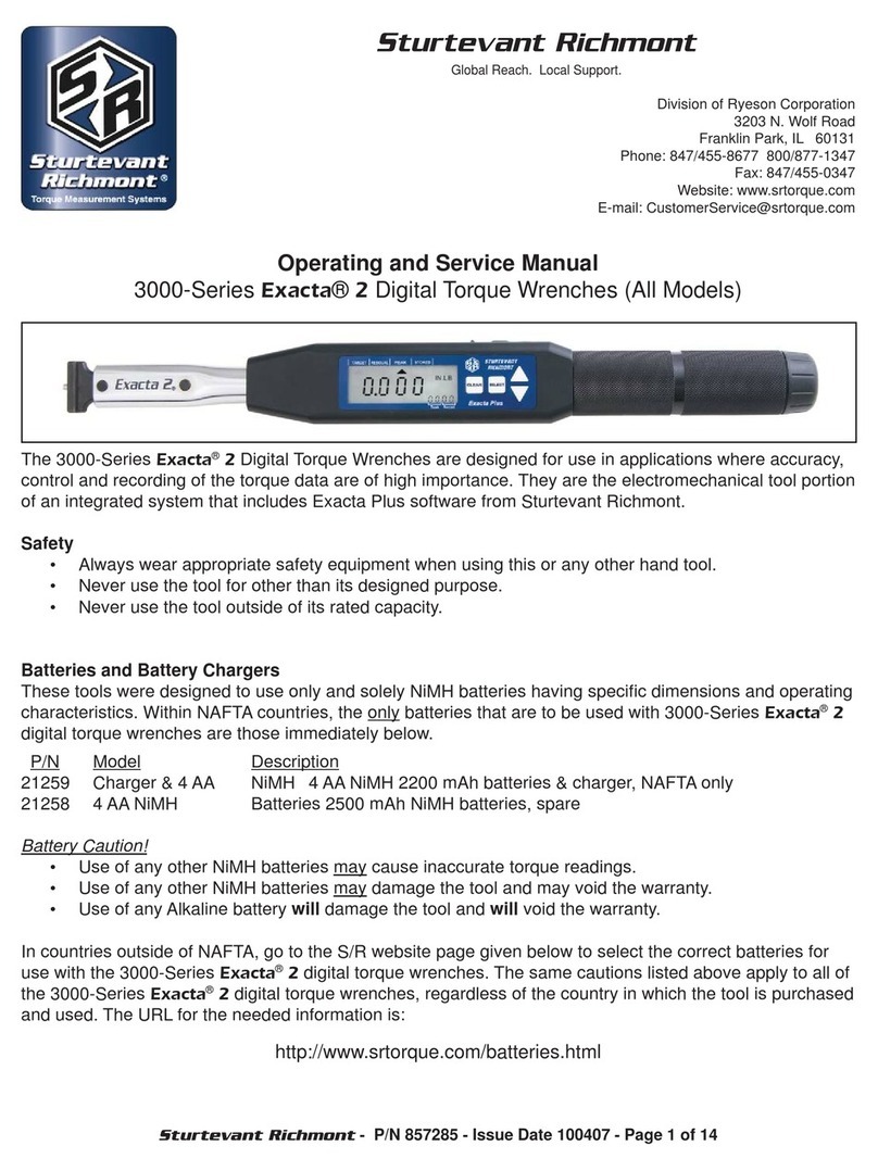 Sturtevant Richmont exacta 2 3000 series Operating and service manual