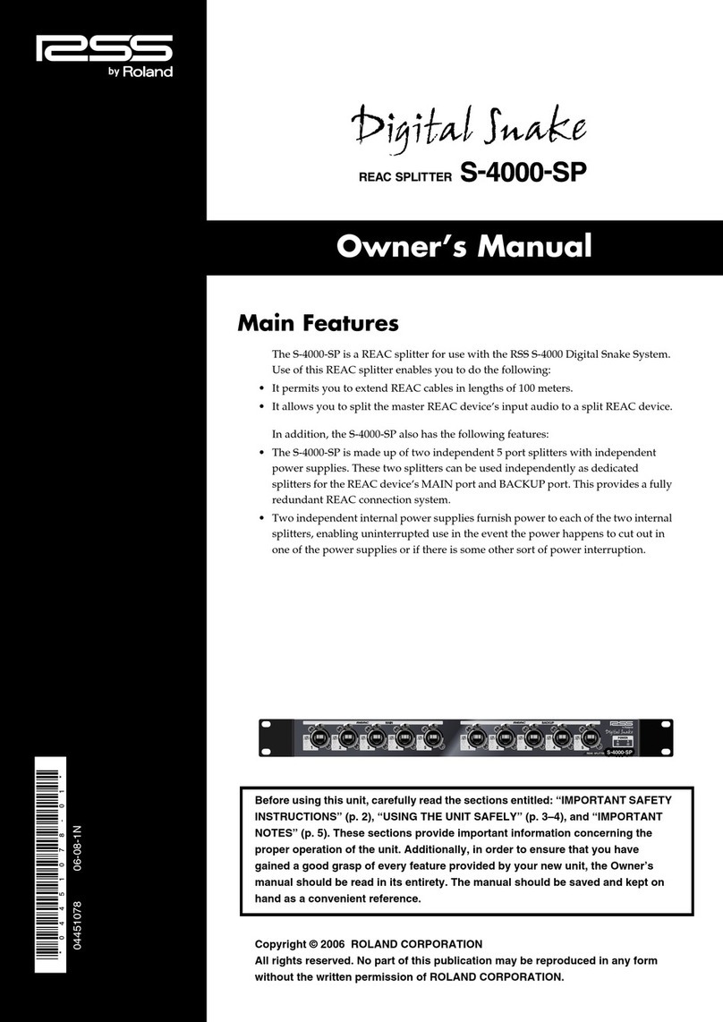 Roland digital snake S-4000-SP User manual