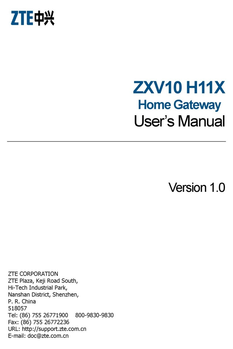 Zte ZXV10 H11X user manual