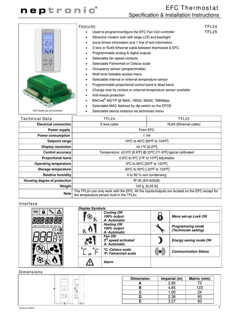 Neptronic TFL24 Specification & installation instructions