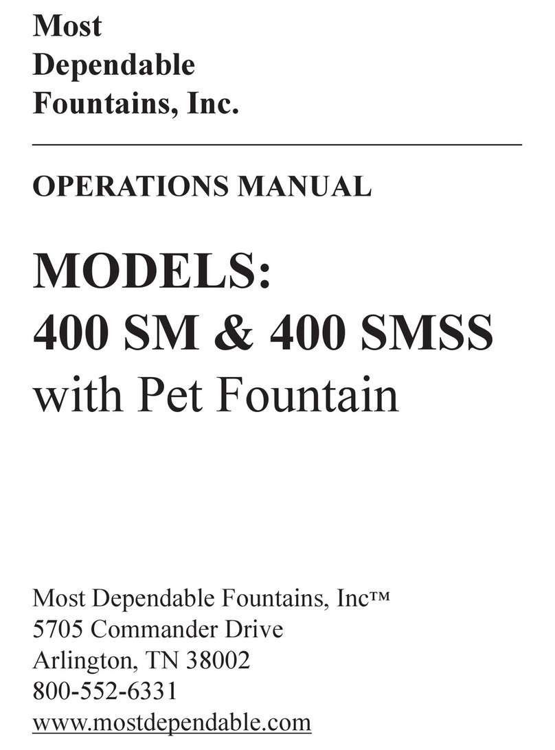 Most Dependable Fountains 410 SM Operation manual