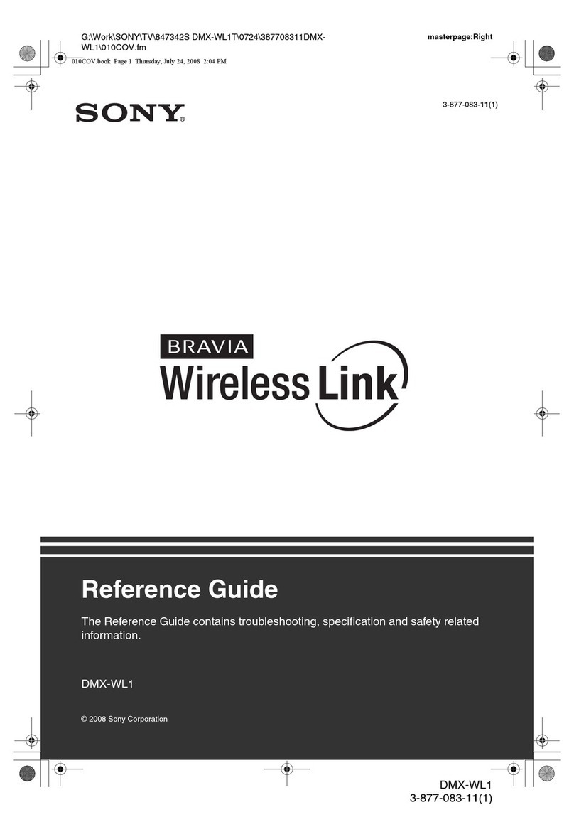 Sony DMXWL1 - BRAVIA Wireless HD Link reference guide
