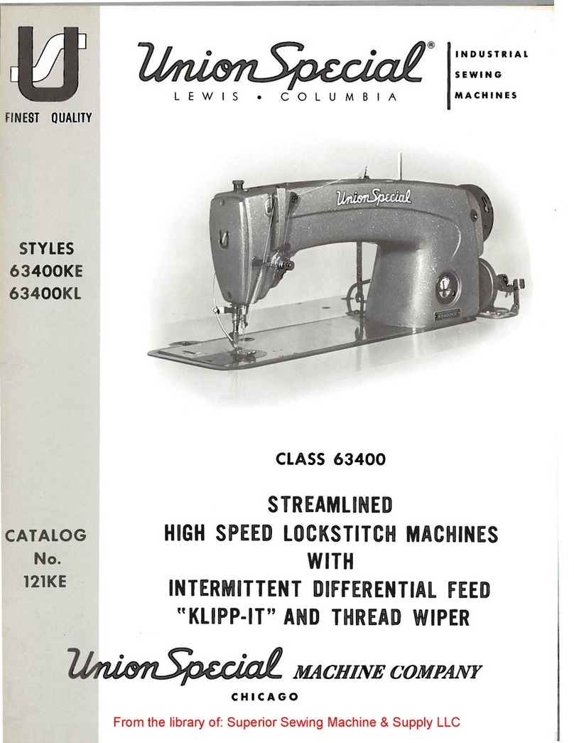 UnionSpecial 63400KE Instructions for adjusting and operating