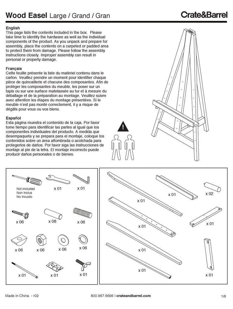 Crate&Barrel Wood Easel User manual Crate&Barrel Wood Easel User manual