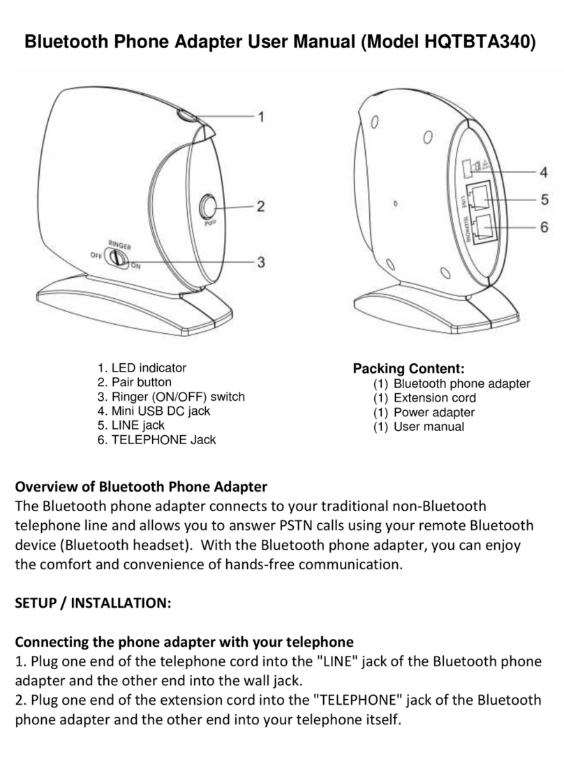 hq telecom HQTBTA340 user manual