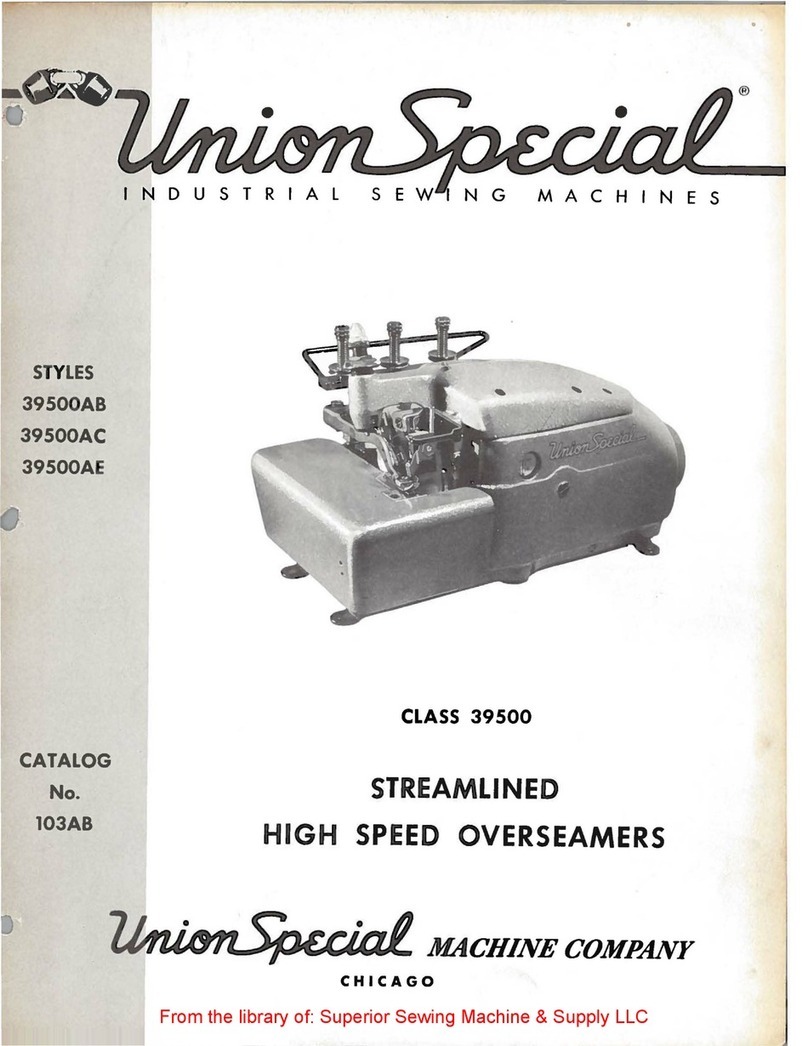 UnionSpecial 39500AB Instructions for adjusting and operating UnionSpecial 39500AB Instructions for adjusting and operating