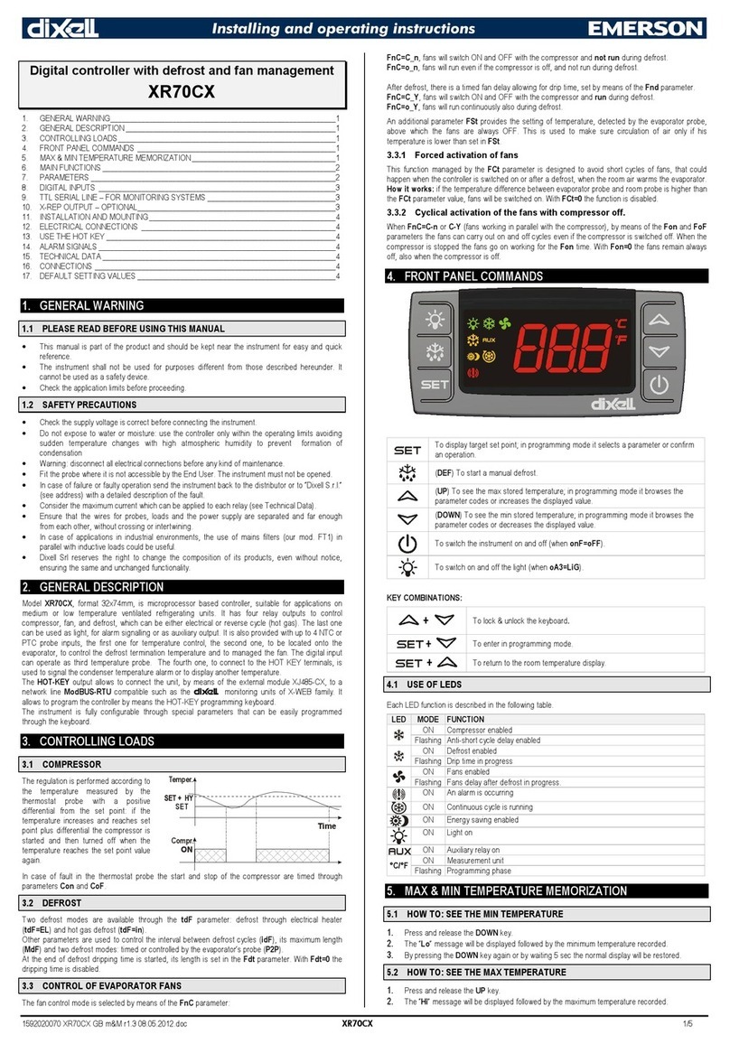 dixell XR70CX Instruction Manual