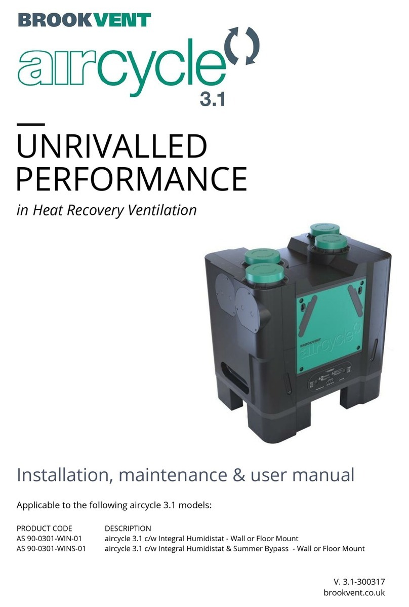 BrookVent Aircycle 3.1 Installation, maintenance & user manual BrookVent Aircycle 3.1 Installation, maintenance & user manual