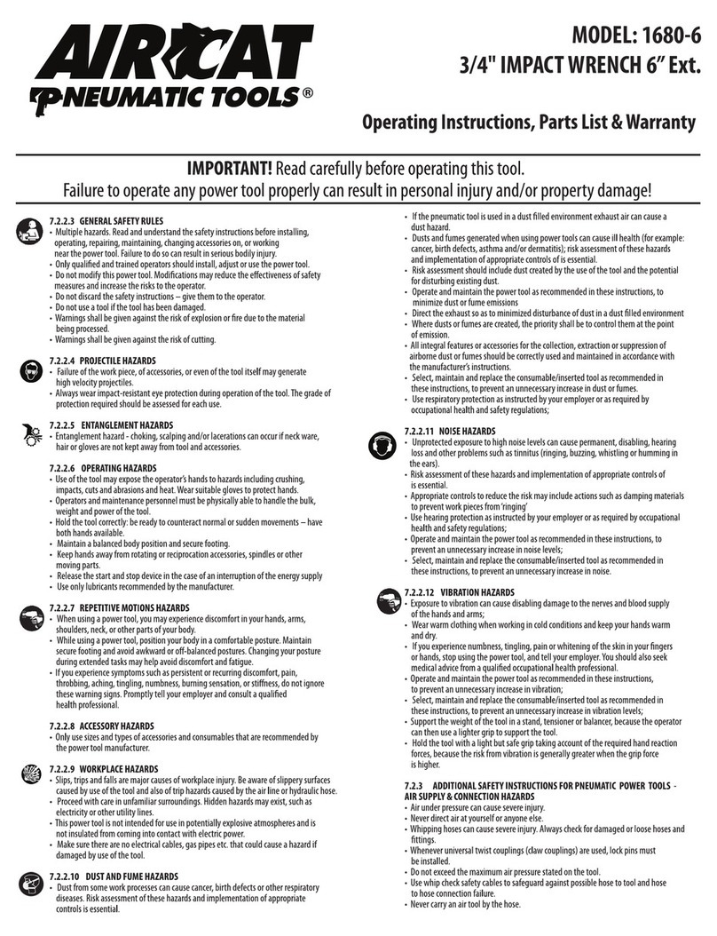 Aircat 1680-6 Operating instructions, parts list & warranty Aircat 1680-6 Operating instructions, parts list & warranty