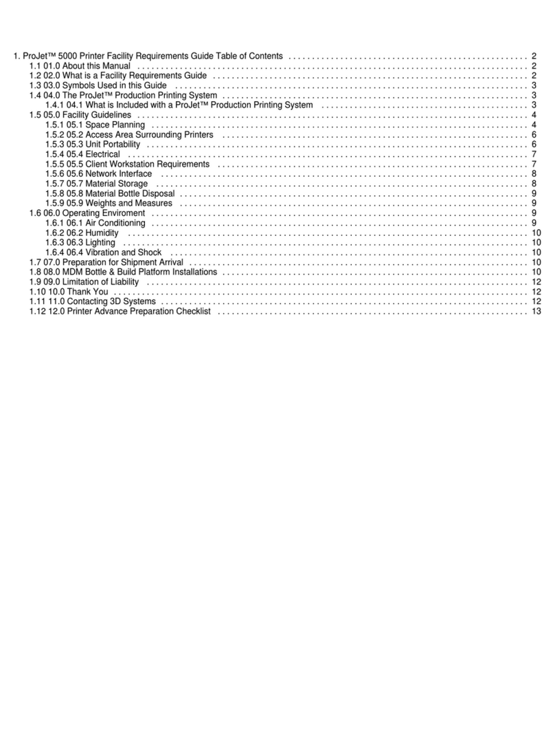 3D Systems ProJet 5000 User manual