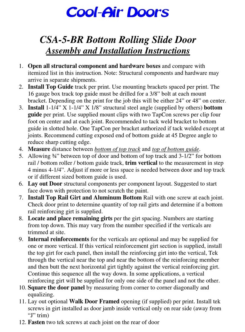 Cool-Air Doors CSA-5-BR Assembly and installation instructions Cool-Air Doors CSA-5-BR Assembly and installation instructions