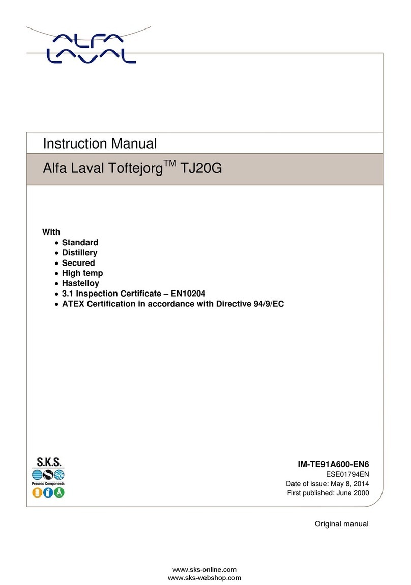 Alfalaval Toftejorg TJ20G User manual