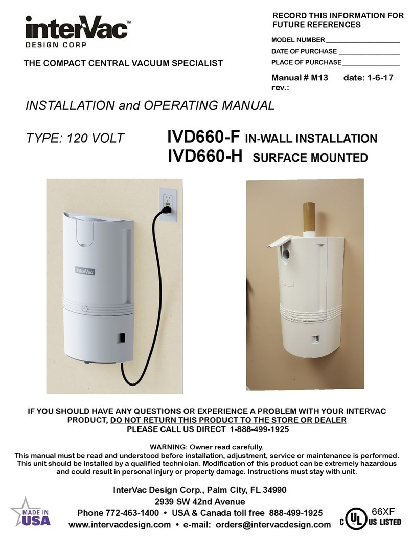 InterVac IVD660-F Installation and operating manual