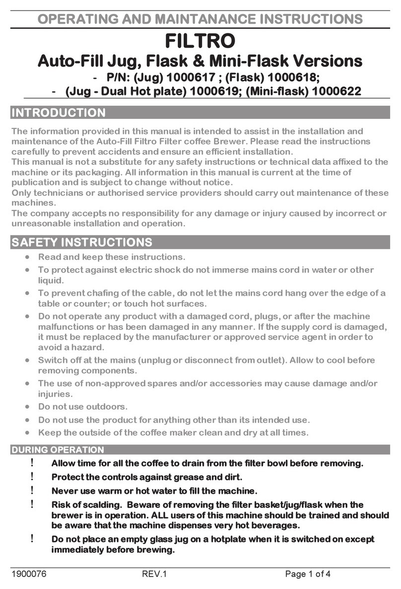Marco Beverage Systems filtro Manual