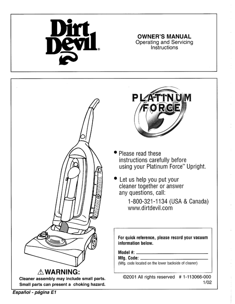 Dirt Devil Platinum Force User manual