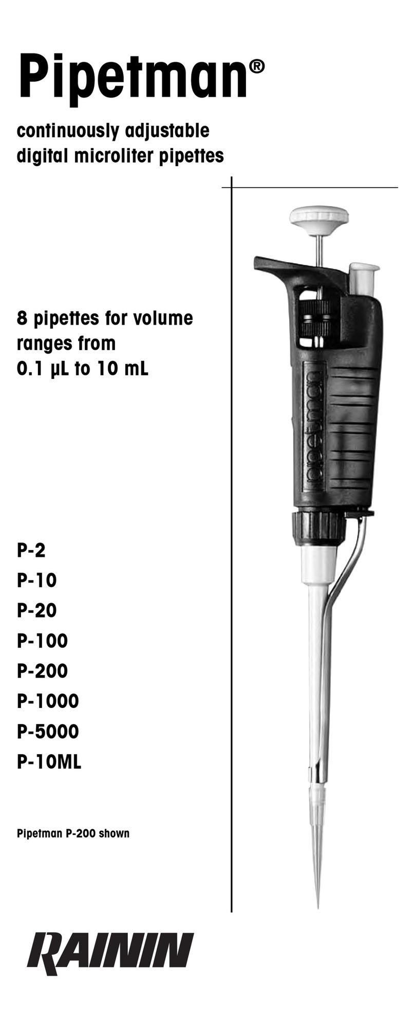 Rainin Instrument P-10 manual Rainin Instrument P-10 manual