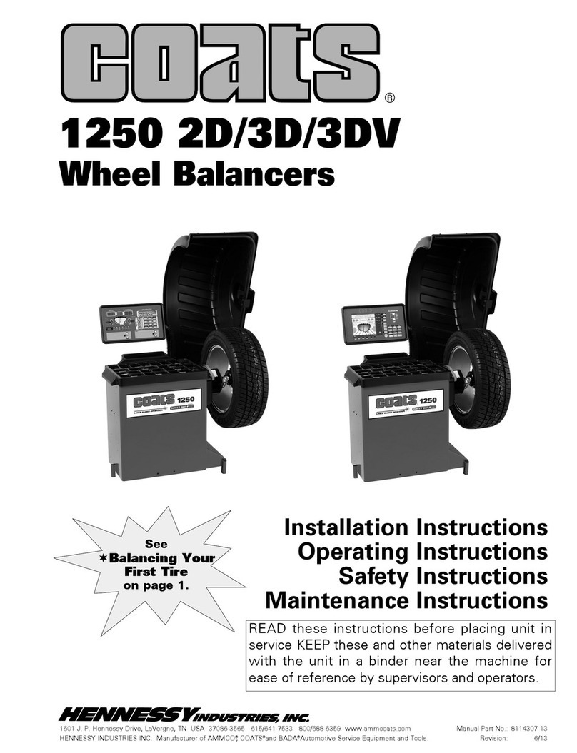HENNESSY INDUSTRIES coats 1250 2D installation instructions