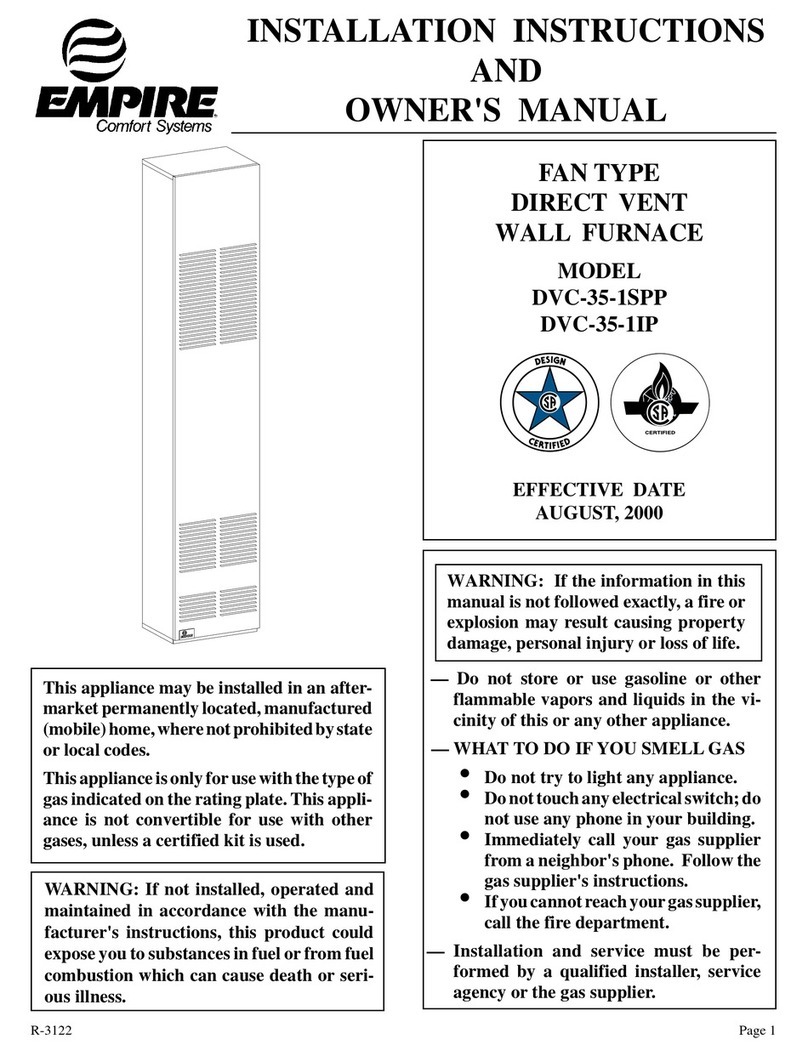 Empire Comfort Systems DVC-35SPP Installation instructions and owner's manual