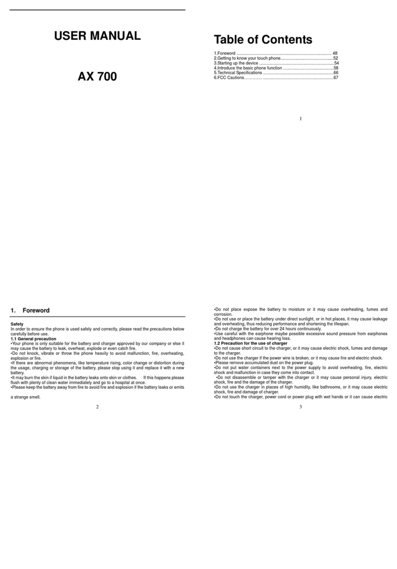 AEG ax700 User manual