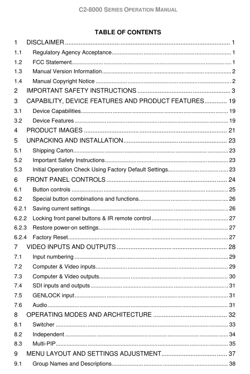 TV One C2-8000 Series Operation manual