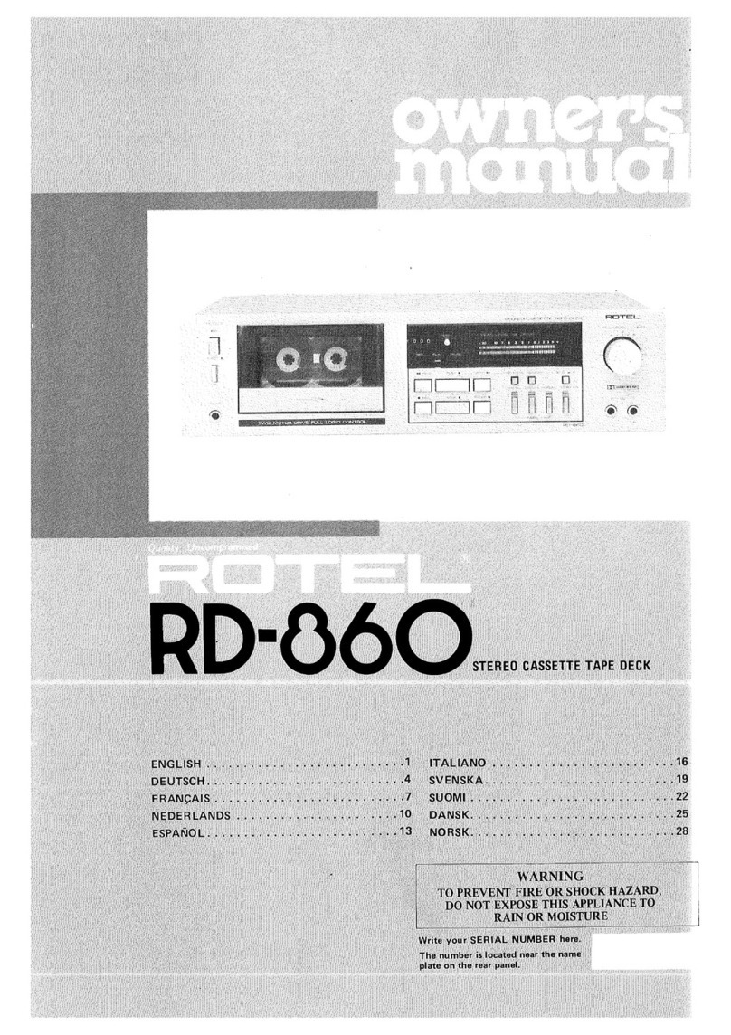 Rotel RD-860 owner's manual