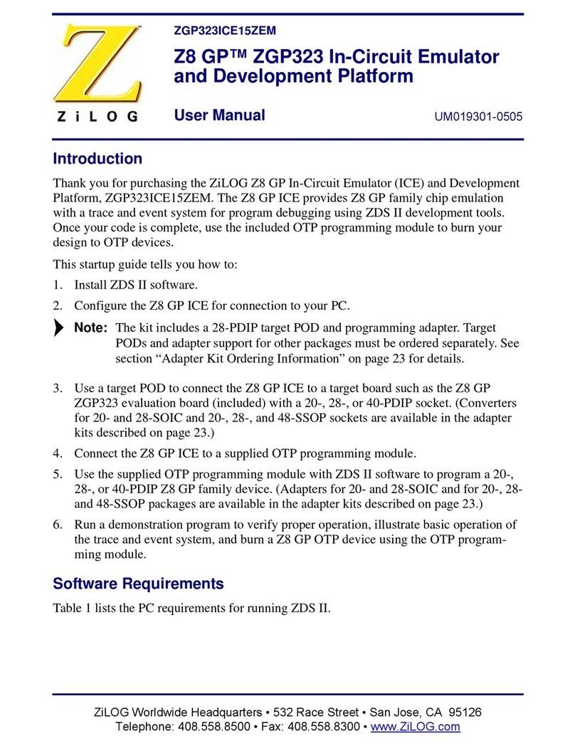 ZiLOG Z8 GP ZGP323 user manual