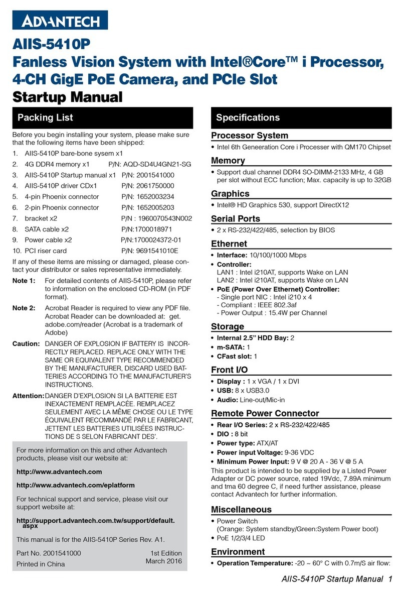 Advantech AIIS-5410P Installation and operation manual