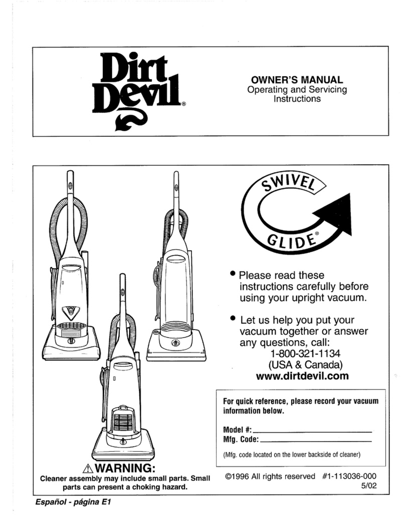 Dirt Devil Swivel Glide owner's manual