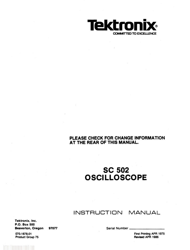 Tektronix SC 502 User manual Tektronix SC 502 User manual