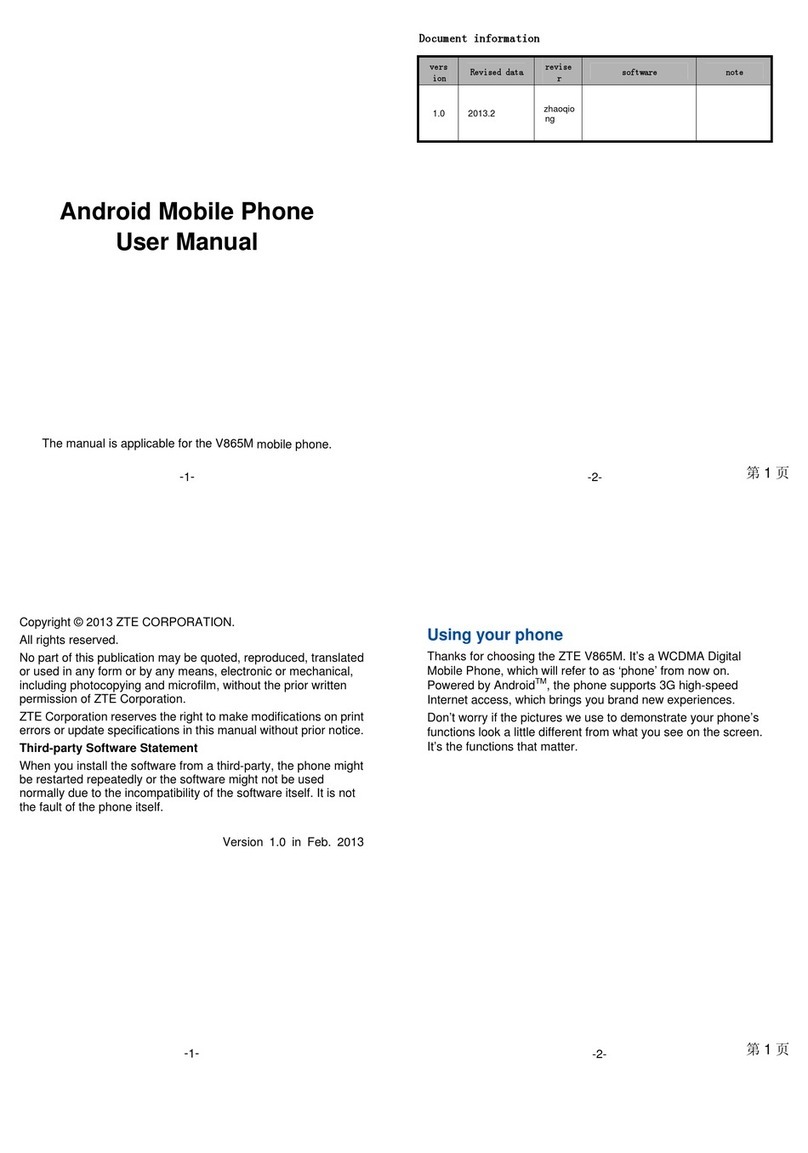 Zte V865M User manual