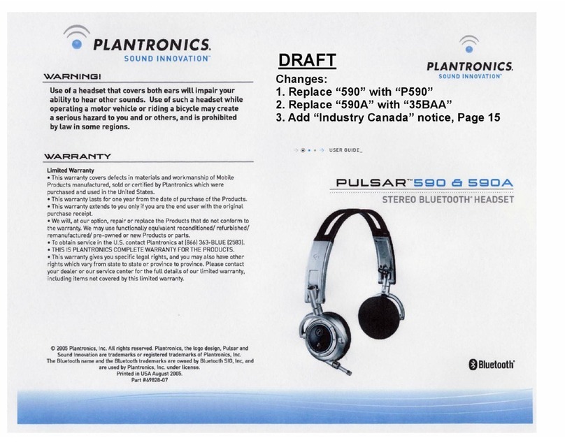 Plantronics Pulsar 590 series manual