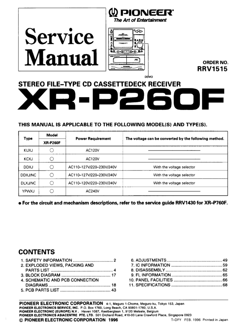 Pioneer XR-P260F Service manual