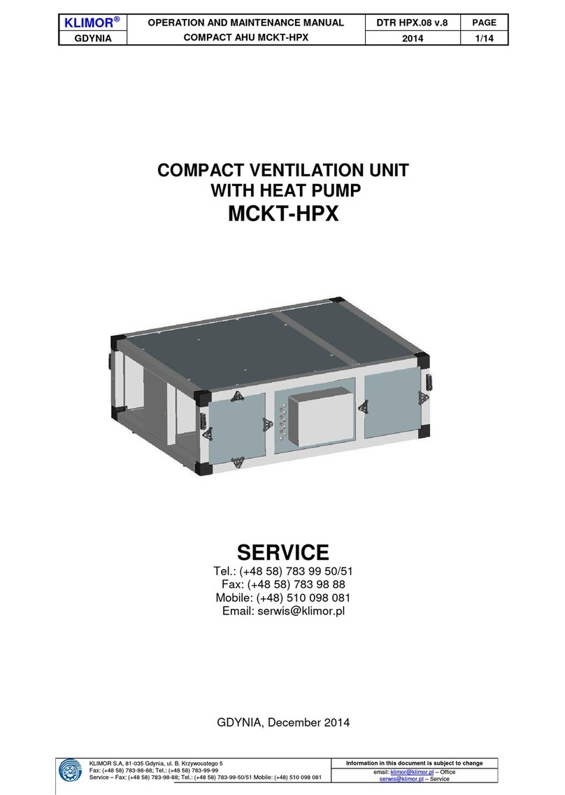Klimor MCKT-HPX 2 Operation and maintenance manual Klimor MCKT-HPX 2 Operation and maintenance manual