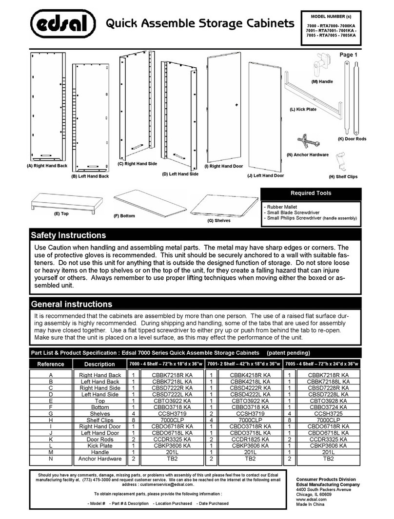 Edsal 7000 Assembly instructions
