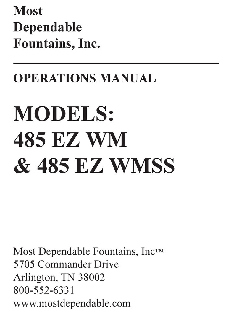 Most Dependable Fountains 485 EZ WM Operation manual
