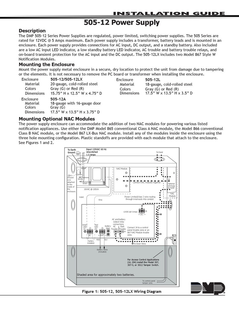 DMP Electronics DMP 505-12 installation guide